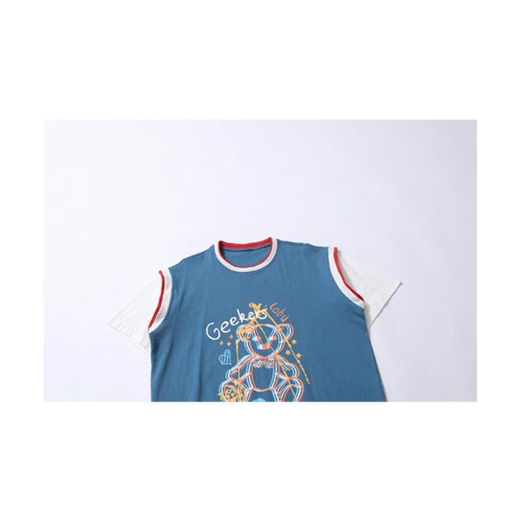 レイヤード風バスケット服ユニフォーム半袖tシャツ 韓国ファッション ストリート系 | HOOK | 詳細画像2 
