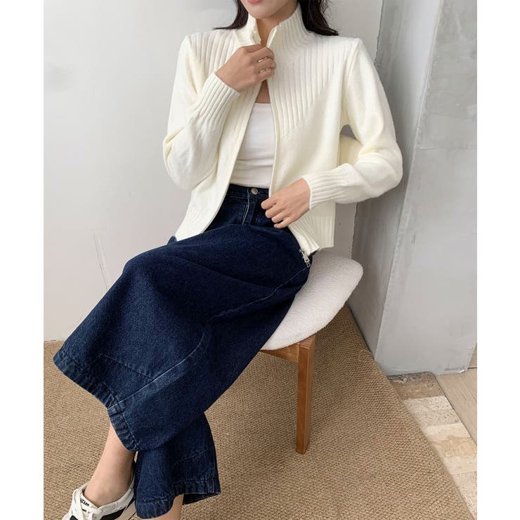 着回し抜群！ハーフジップニットカーディガン | aimoha  | 詳細画像7 