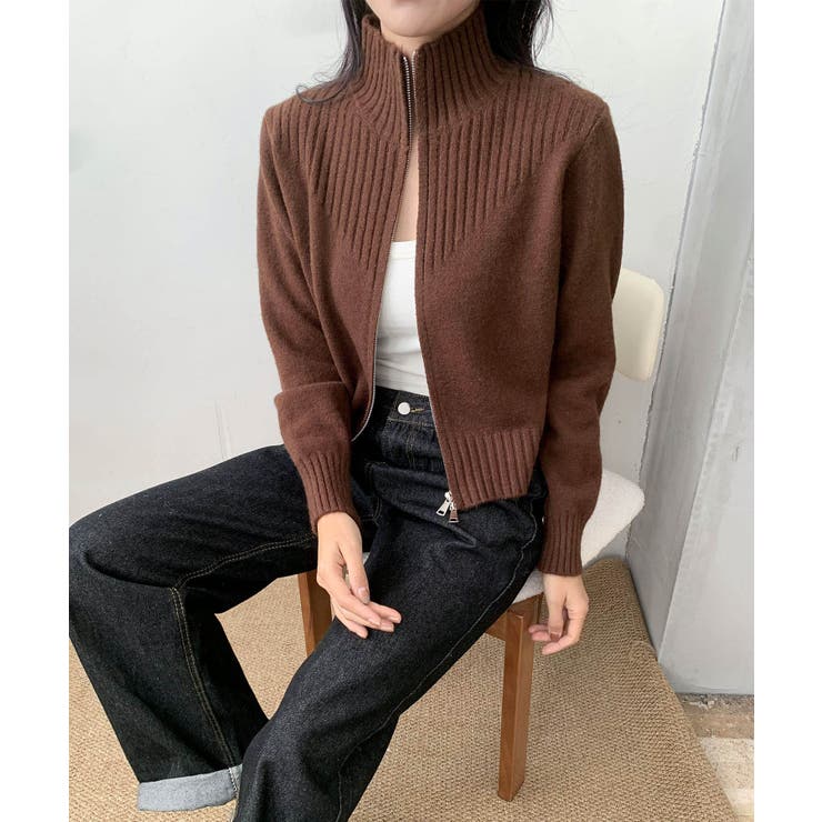 着回し抜群！ハーフジップニットカーディガン | aimoha  | 詳細画像17 