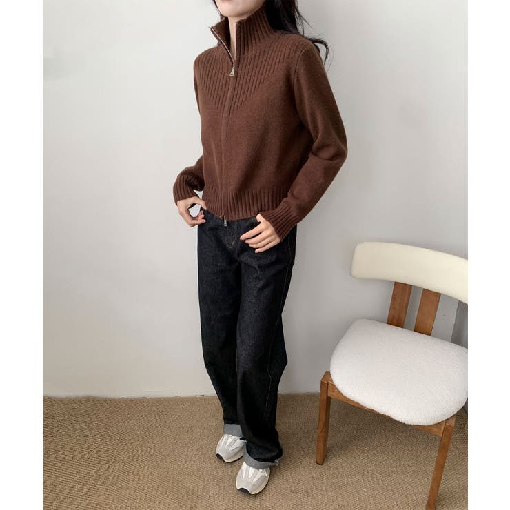 着回し抜群！ハーフジップニットカーディガン | aimoha  | 詳細画像18 