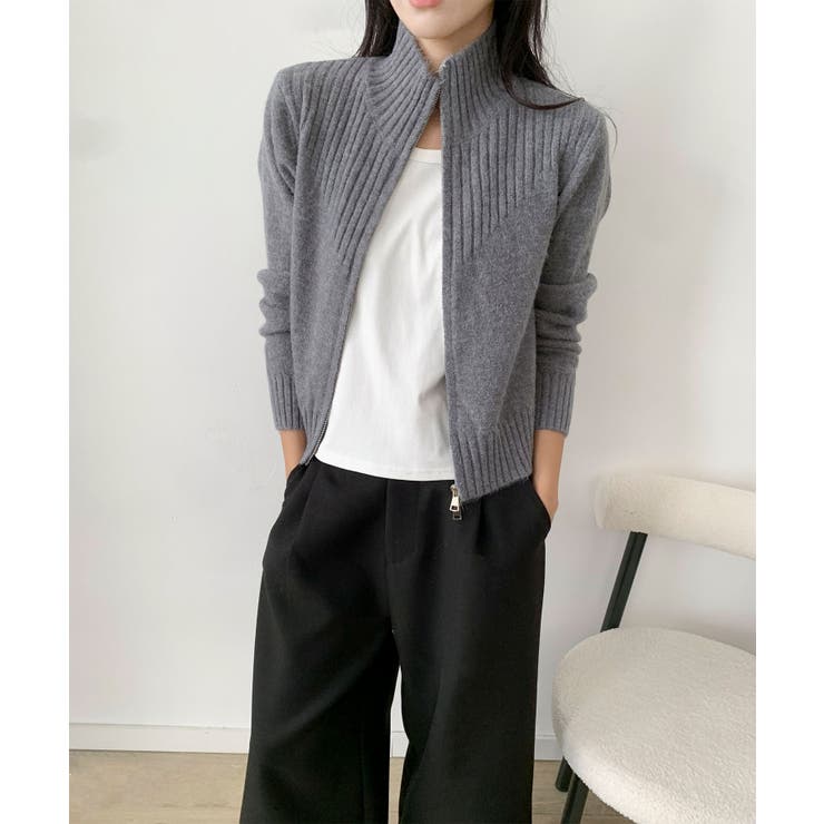 着回し抜群！ハーフジップニットカーディガン | aimoha  | 詳細画像21 