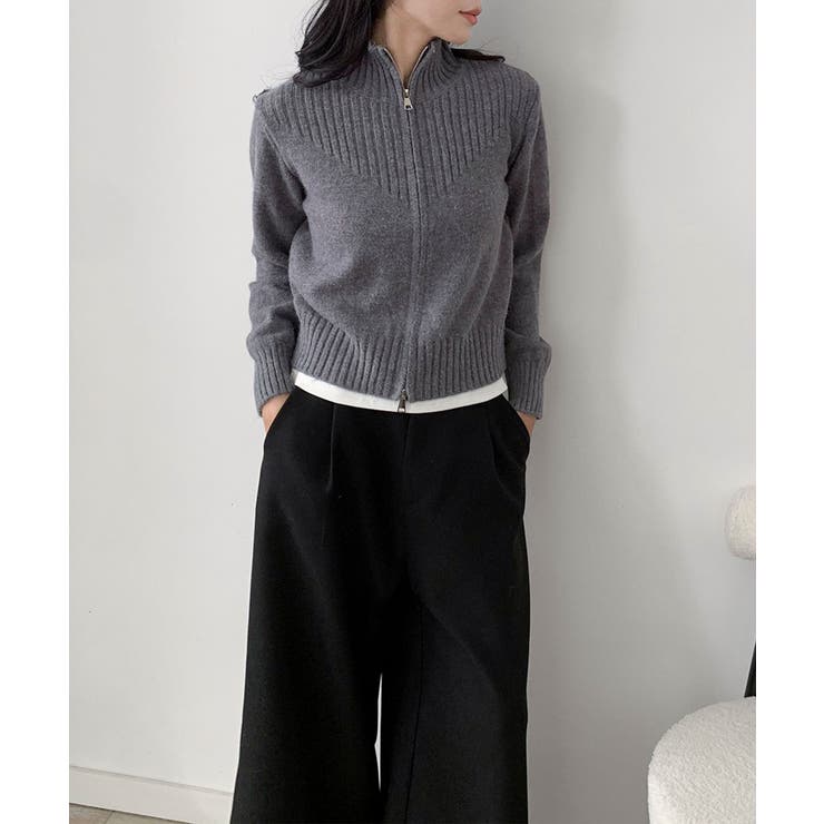 着回し抜群！ハーフジップニットカーディガン | aimoha  | 詳細画像22 