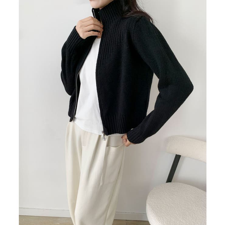 着回し抜群！ハーフジップニットカーディガン | aimoha  | 詳細画像9 