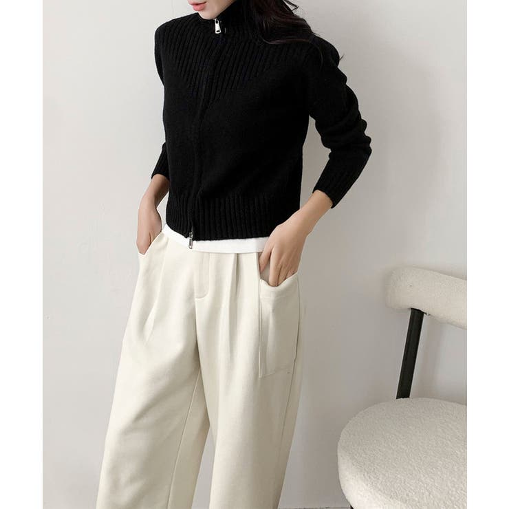 着回し抜群！ハーフジップニットカーディガン | aimoha  | 詳細画像12 