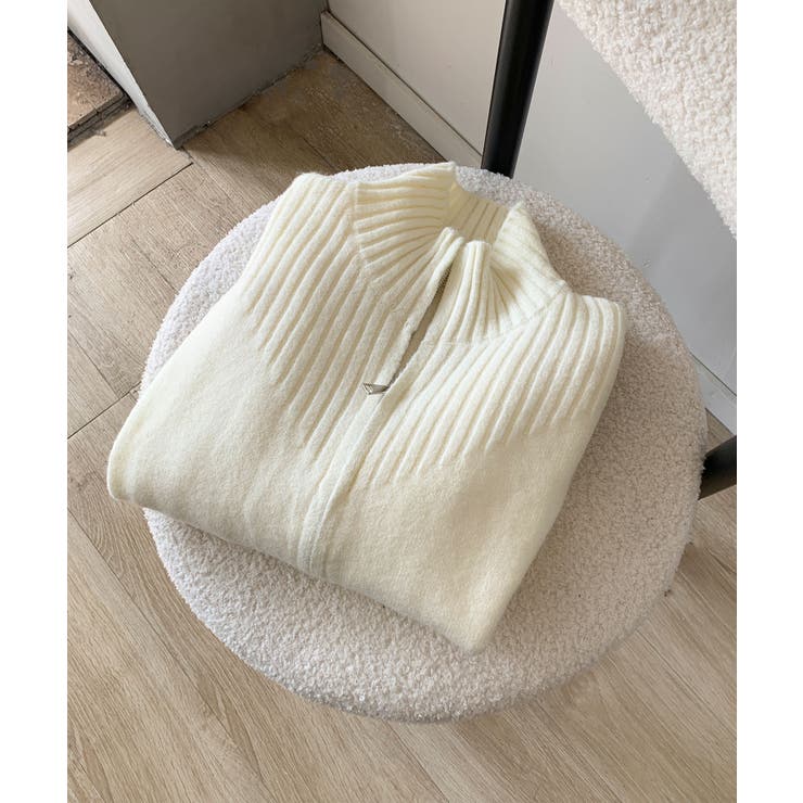 着回し抜群！ハーフジップニットカーディガン | aimoha  | 詳細画像4 