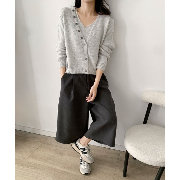 キャミソール付きふんわりニットカーディガンセット アンサンブル | aimoha  | 詳細画像10 