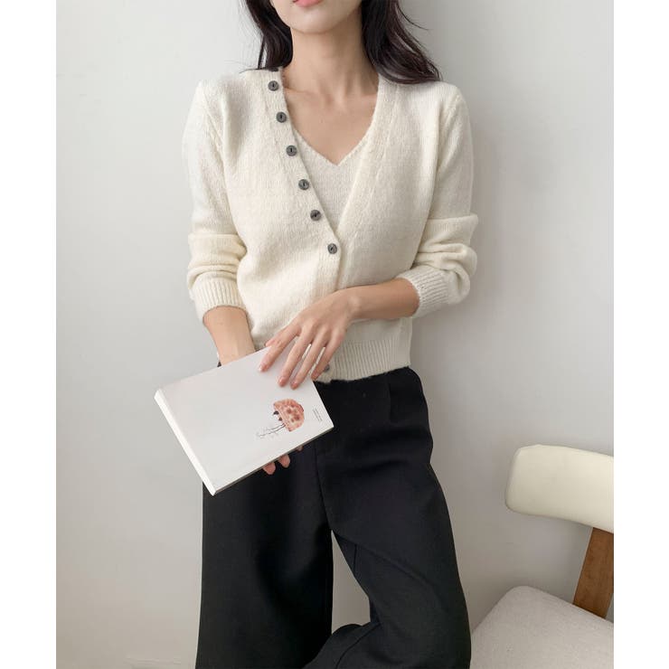 キャミソール付きふんわりニットカーディガンセット アンサンブル | aimoha  | 詳細画像6 