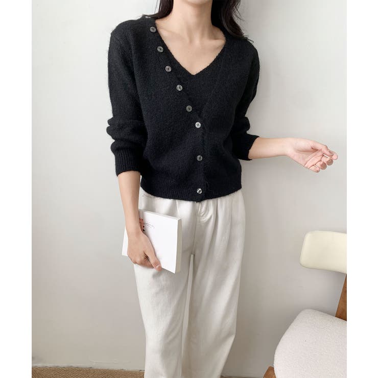 キャミソール付きふんわりニットカーディガンセット アンサンブル | aimoha  | 詳細画像1 