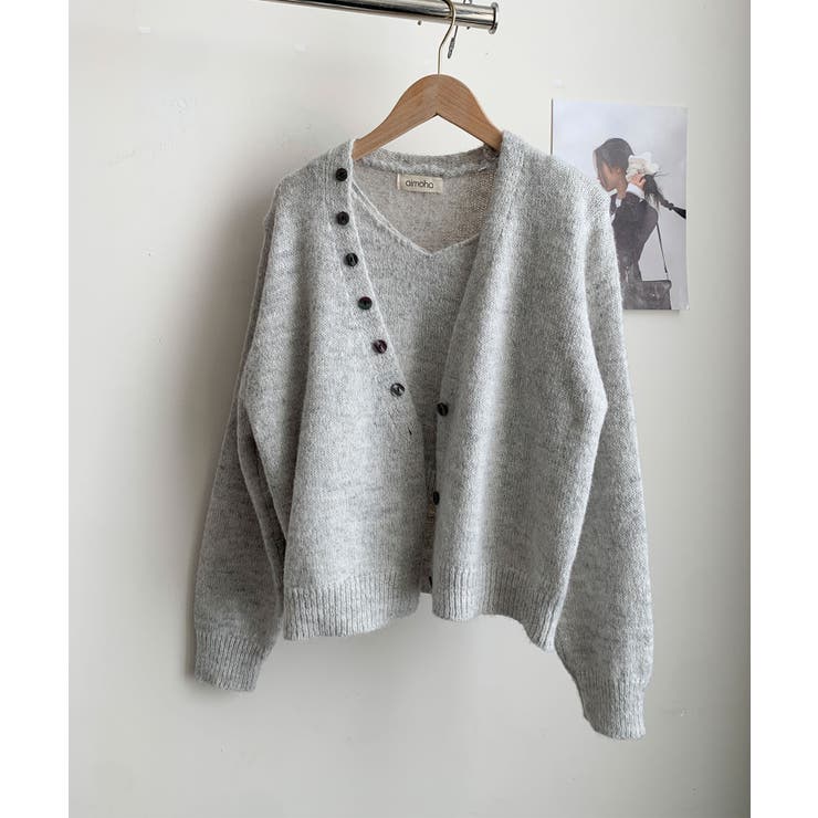 キャミソール付きふんわりニットカーディガンセット アンサンブル | aimoha  | 詳細画像12 