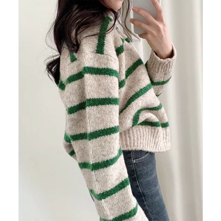 ボーダーニットプルオーバー | aimoha  | 詳細画像3 