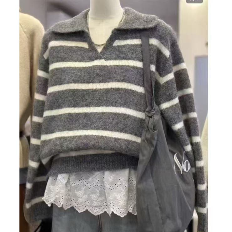 ボーダーニットプルオーバー | aimoha  | 詳細画像7 