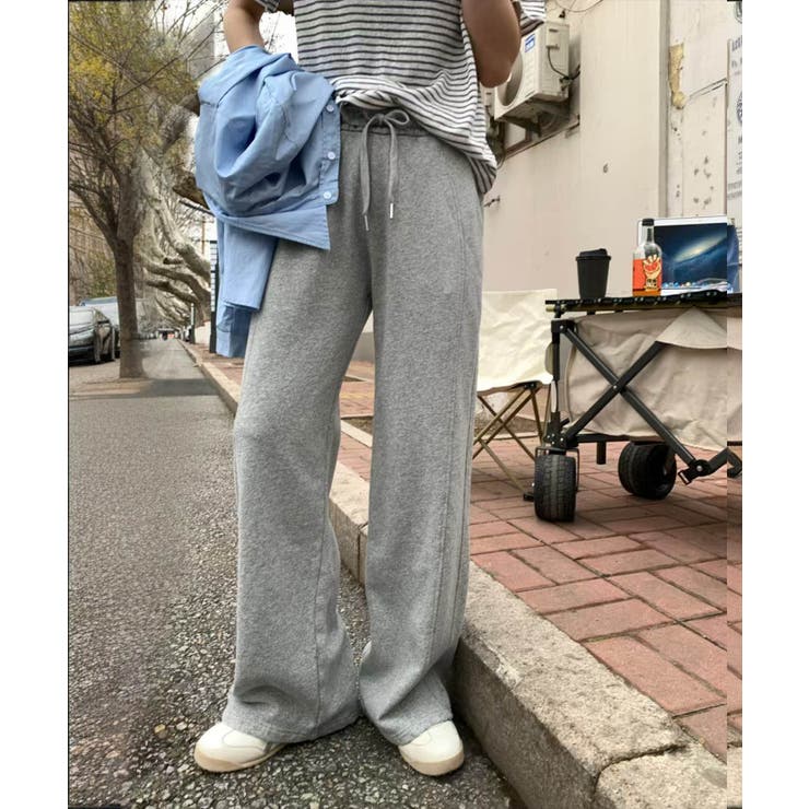 グレー | 【DECADE CLASSIC】ハイウエストワイドパンツ | DECADECLASSIC