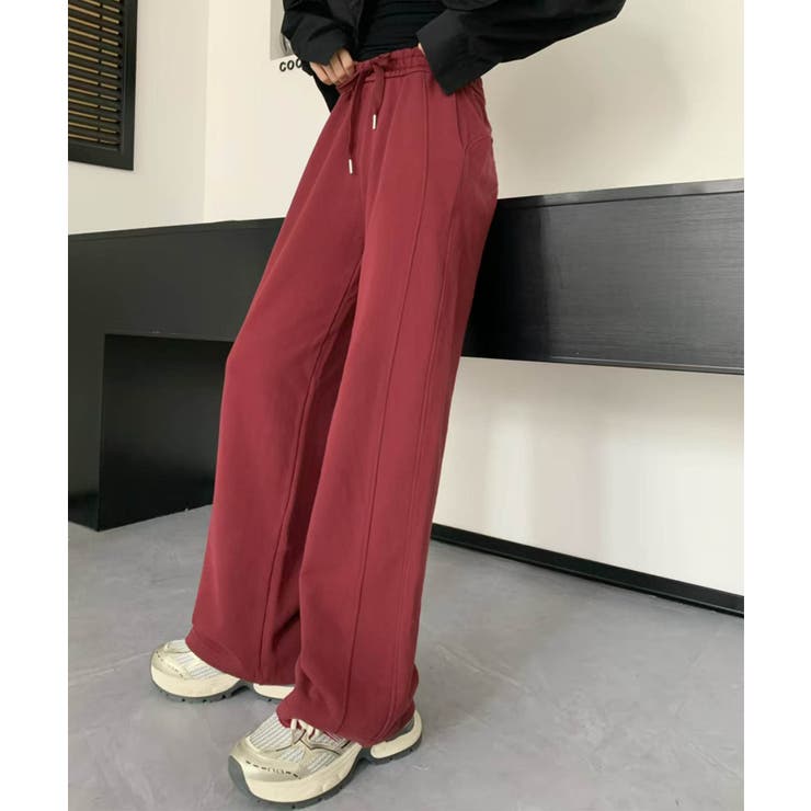 ワインレッド | 【DECADE CLASSIC】ハイウエストワイドパンツ | DECADECLASSIC