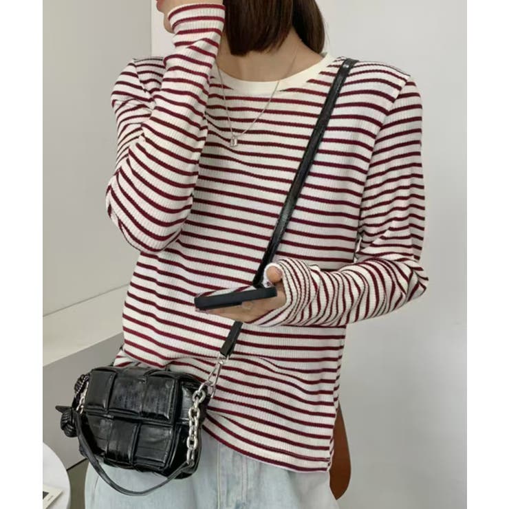 ボーダーカジュアルTシャツ | aimoha  | 詳細画像7 