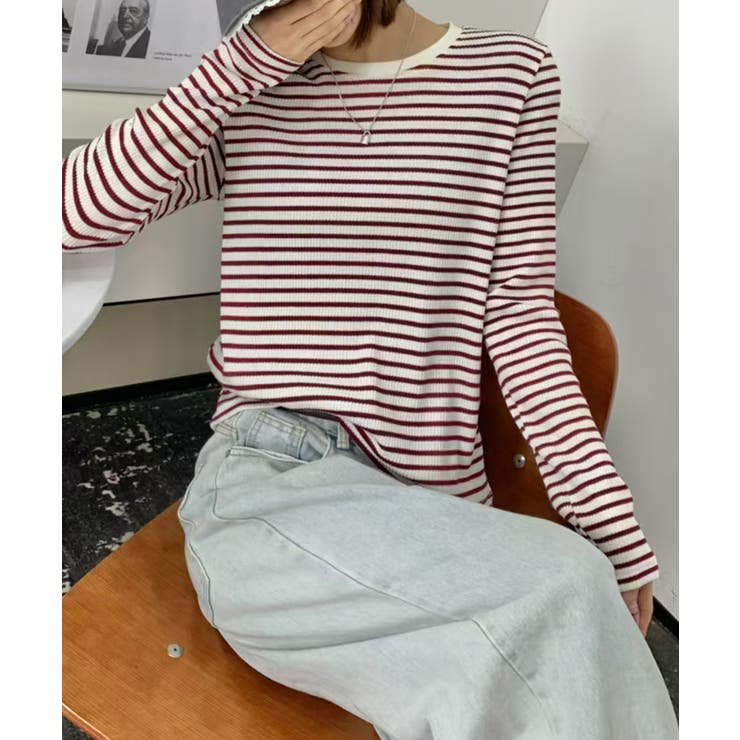 ボーダーカジュアルTシャツ | aimoha  | 詳細画像4 