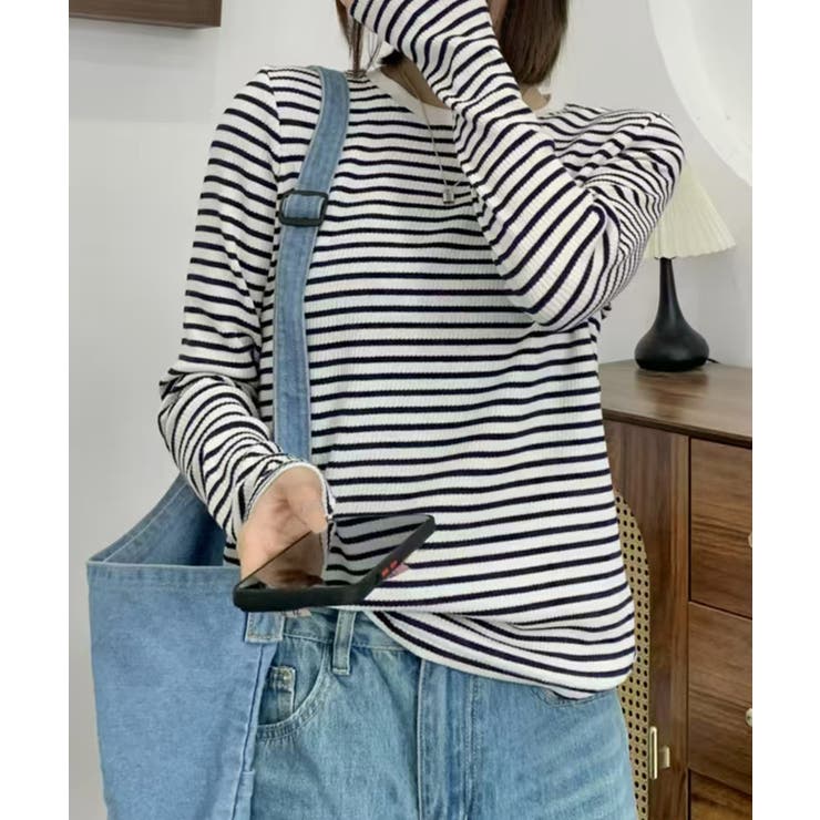 ボーダーカジュアルTシャツ | aimoha  | 詳細画像6 