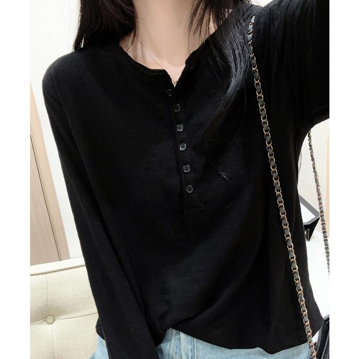 ヘンリーネック長袖Tシャツ | aimoha  | 詳細画像5 