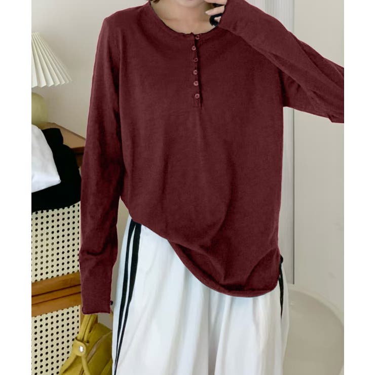 ヘンリーネック長袖Tシャツ | aimoha  | 詳細画像7 