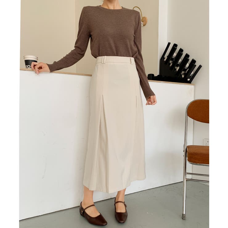 【BANICO】ボックスプリーツ フレア ミディスカート | aimoha  | 詳細画像5 