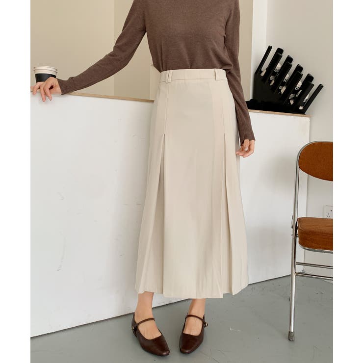 【BANICO】ボックスプリーツ フレア ミディスカート | aimoha  | 詳細画像8 