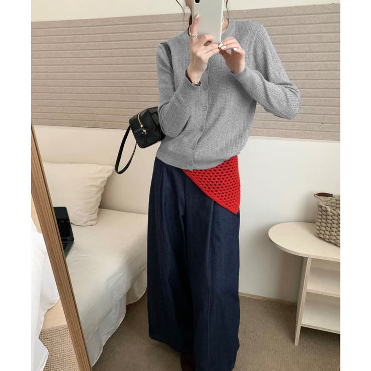 エアリータッチクルーネックニットカーディガン | aimoha  | 詳細画像5 