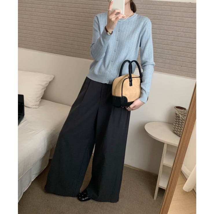 エアリータッチクルーネックニットカーディガン | aimoha  | 詳細画像3 