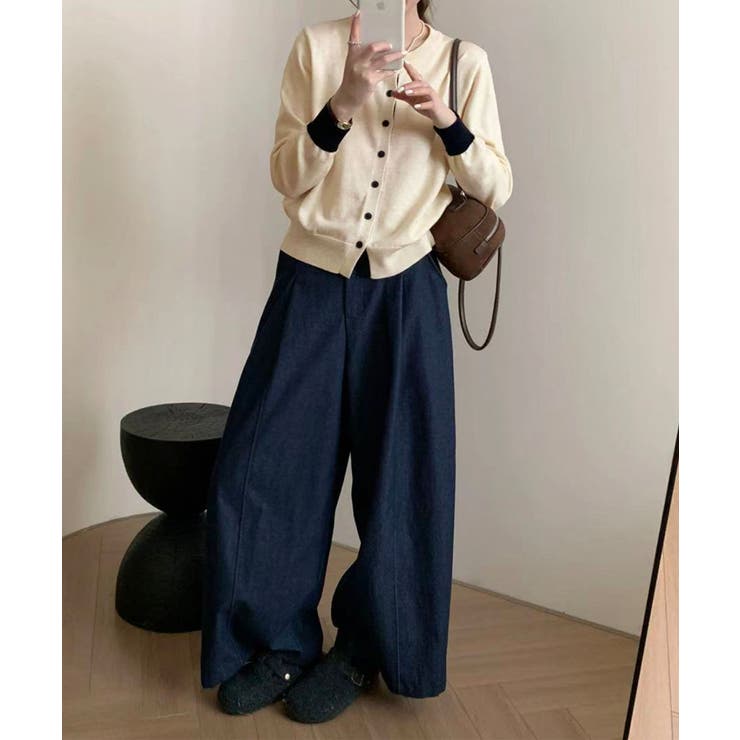 配色リブ ニットカーディガン | aimoha  | 詳細画像5 