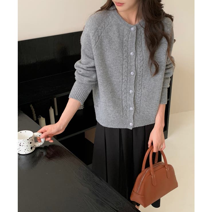 ダークグレー | 【Banico】ケーブルニットカーディガン【AW】 | aimoha 