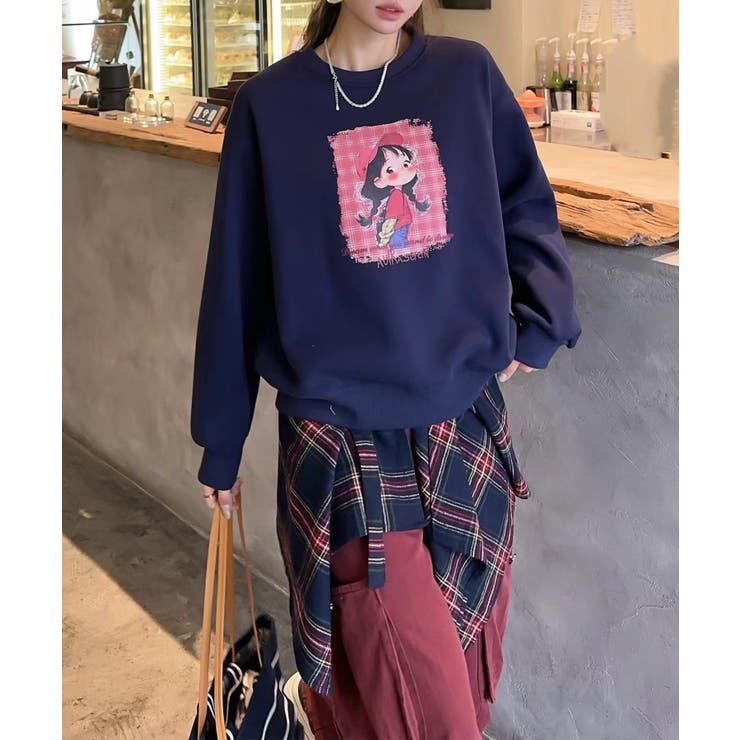 ガールプリント裏起毛スウェット【AW】 | aimoha  | 詳細画像5 