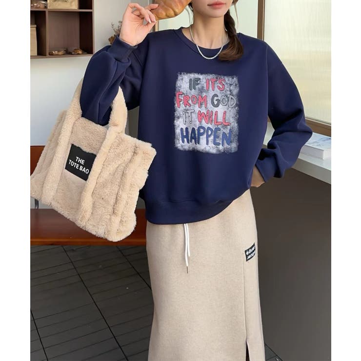 メッセージプリント裏起毛スウェット【AW】 | aimoha  | 詳細画像6 