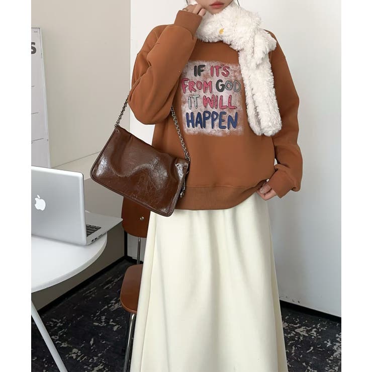 メッセージプリント裏起毛スウェット【AW】 | aimoha  | 詳細画像3 