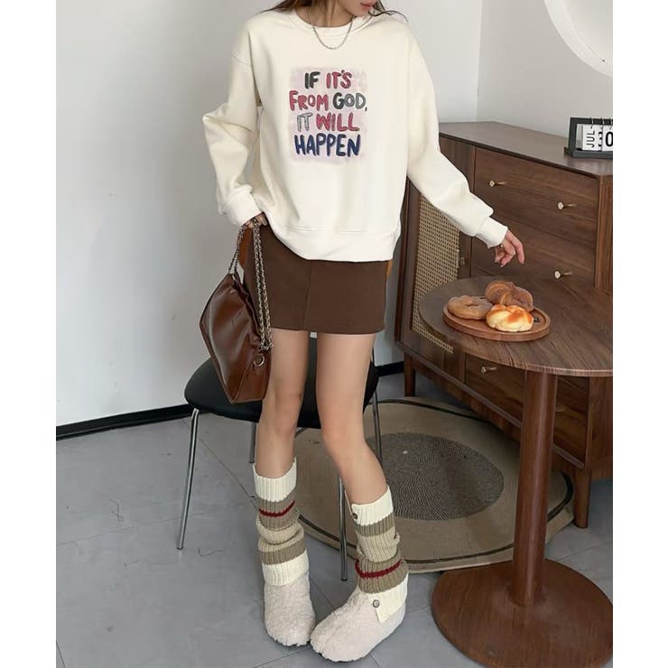 メッセージプリント裏起毛スウェット【AW】 | aimoha  | 詳細画像4 