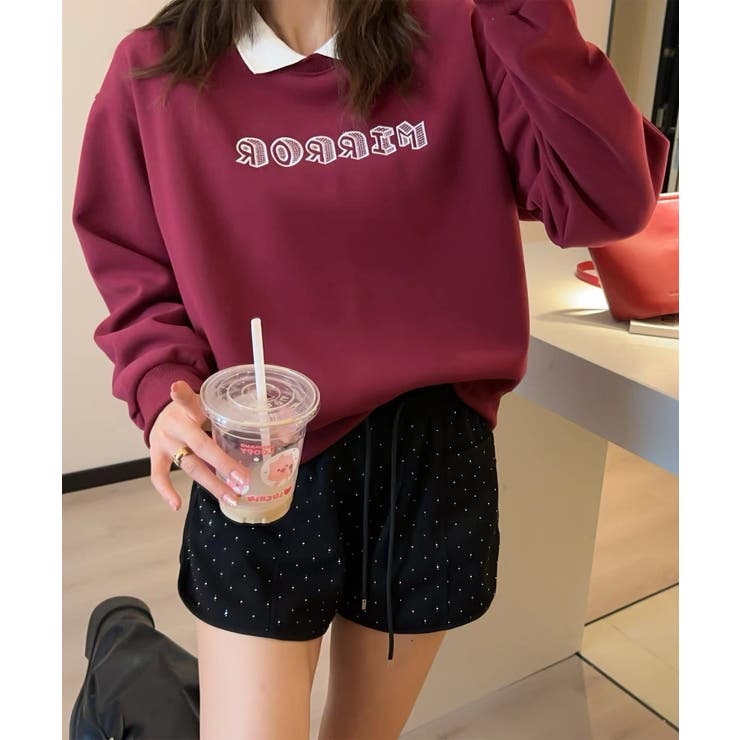 ワインレッド | フェイクレイヤードスウェット | aimoha 