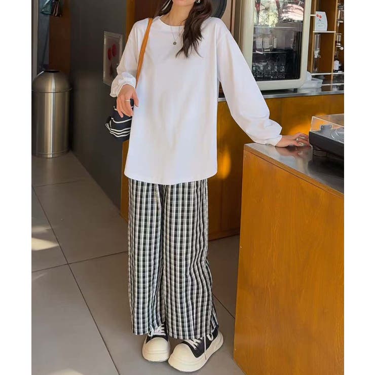 ロゴプリントカジュアル長袖Tシャツ | aimoha  | 詳細画像2 