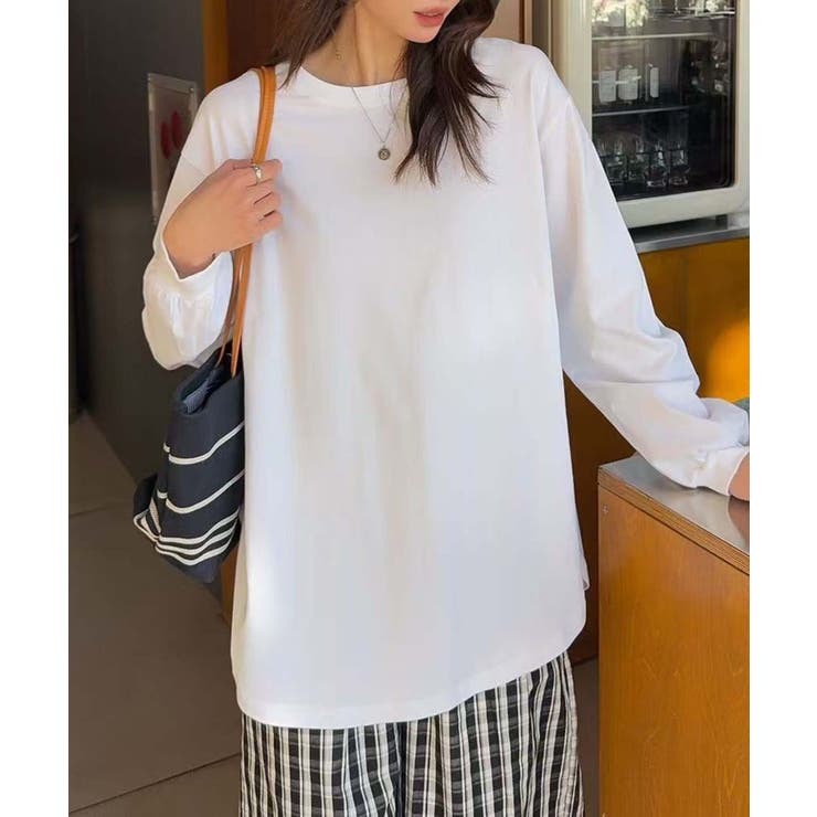 ロゴプリントカジュアル長袖Tシャツ | aimoha  | 詳細画像3 