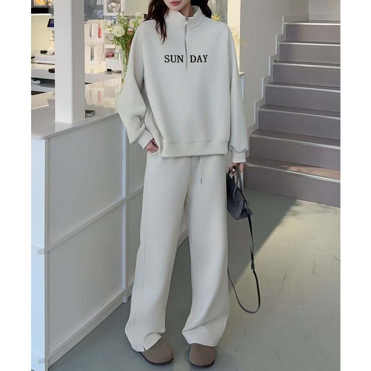 ロゴプリントハーフジップトレーナー | aimoha  | 詳細画像4 