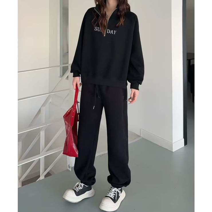 ロゴプリントハーフジップトレーナー | aimoha  | 詳細画像6 