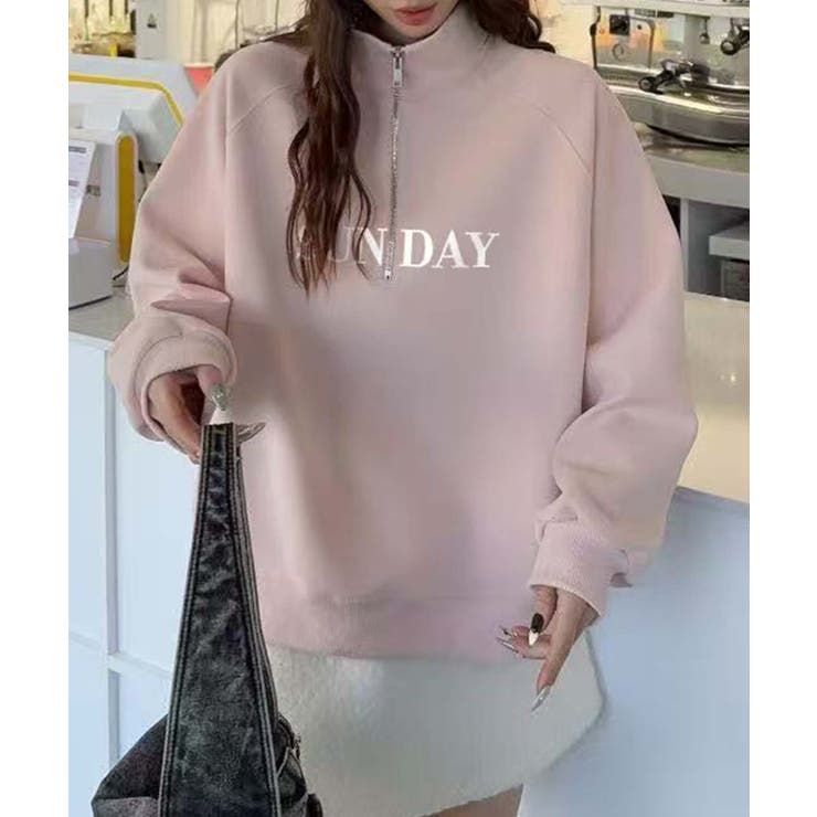 ロゴプリントハーフジップトレーナー | aimoha  | 詳細画像8 