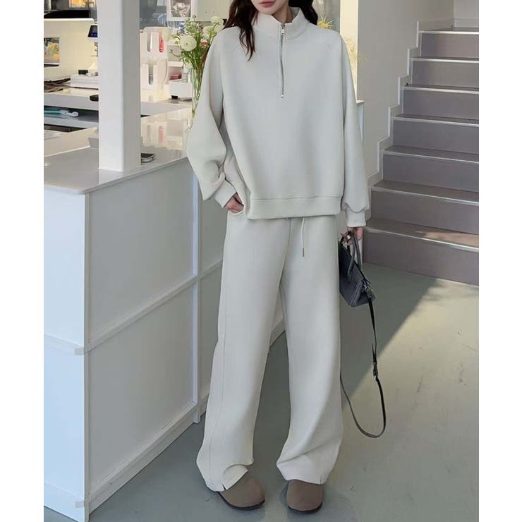 ジップデザインカジュアルスウェットハーフジップ | aimoha  | 詳細画像8 