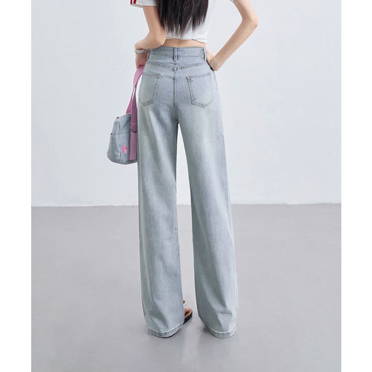 ライトデニムワイドパンツ | aimoha  | 詳細画像5 