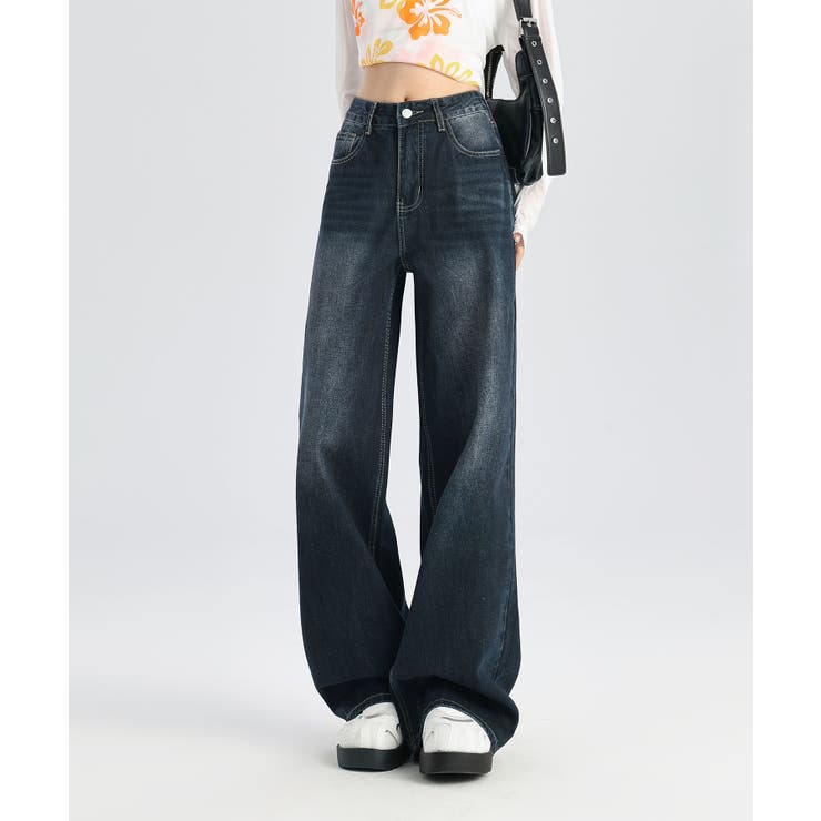 ウォッシュデニムワイドパンツ | aimoha  | 詳細画像5 