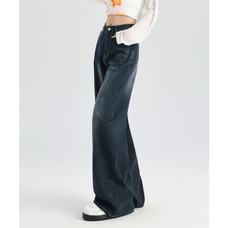 ウォッシュデニムワイドパンツ | aimoha  | 詳細画像10 