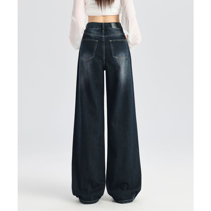 ウォッシュデニムワイドパンツ | aimoha  | 詳細画像13 