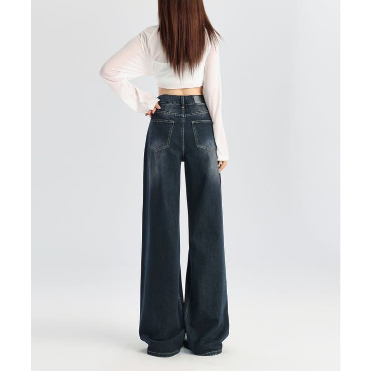 ウォッシュデニムワイドパンツ | aimoha  | 詳細画像9 