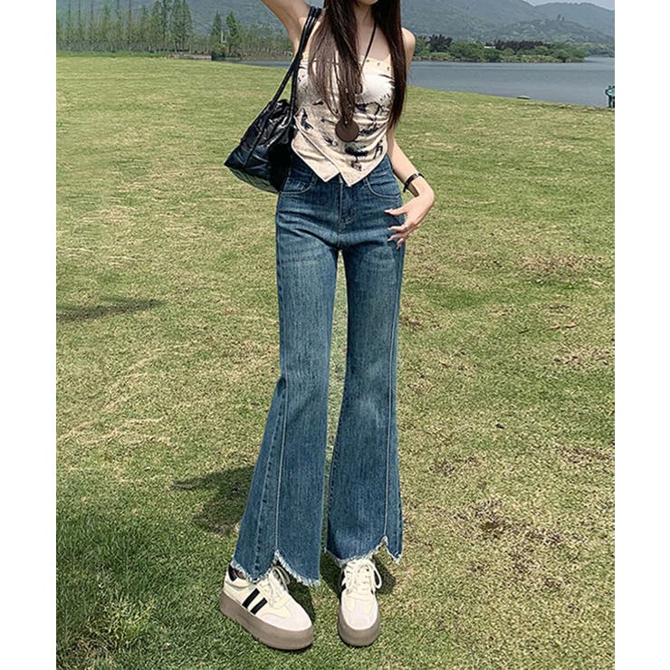 フリンジフレアデニムパンツ | aimoha  | 詳細画像9 