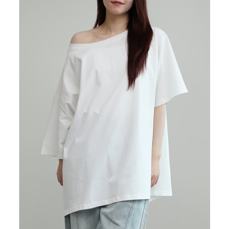 ワンショルダー風ビッグTシャツ | aimoha  | 詳細画像7 