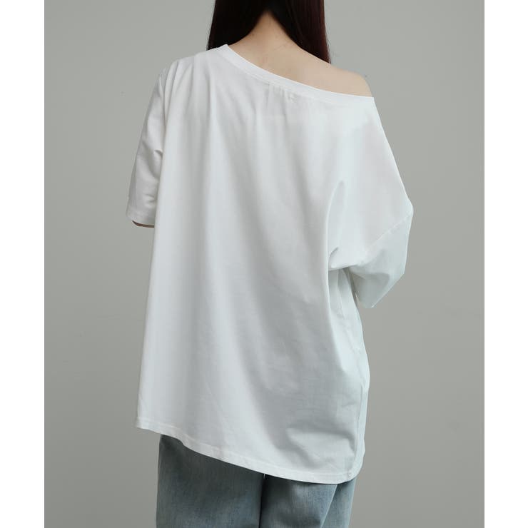 ワンショルダー風ビッグTシャツ | aimoha  | 詳細画像8 