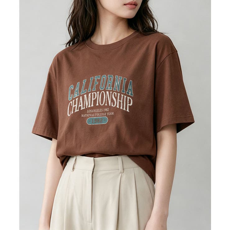 コーヒー | カレッジロゴプリントTシャツ | aimoha 
