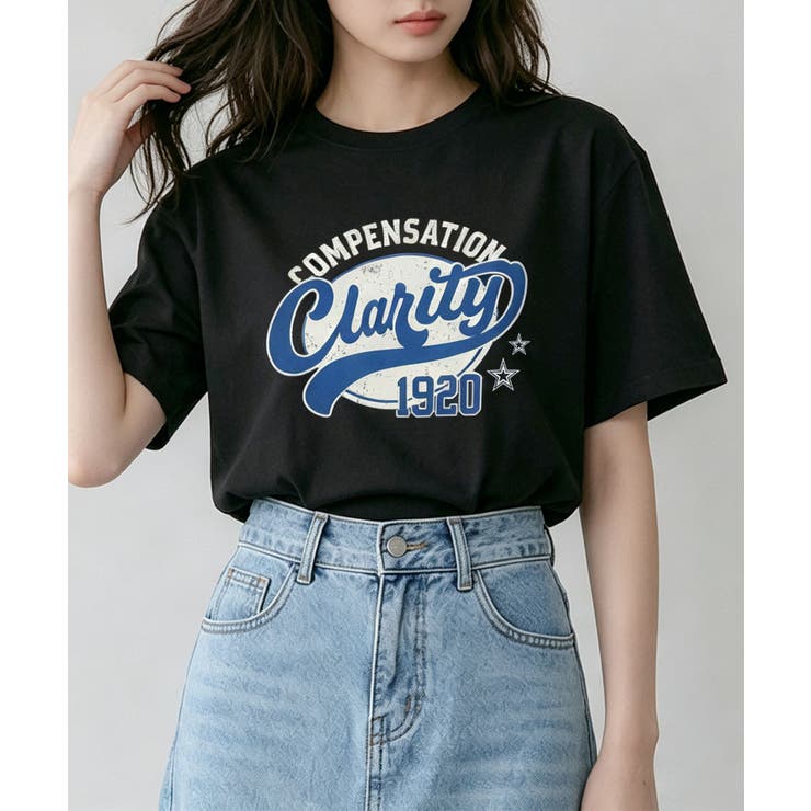 ブラック | ヴィンテージロゴプリントTシャツ | aimoha 
