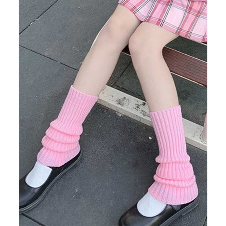 ピンク | 【HOOK】for girls リブ編み無地レッグウォーマー | HOOK